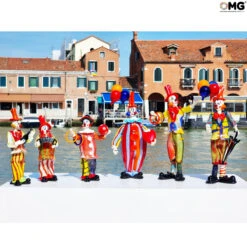 Clown Figurine With Accordion Original Murano Glass OMG -Life Store clown set original murano glass omg venetian21
