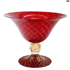 Core Vase - Gold And Red - Original Murano Glass OMG