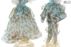 Couple Goldoni Venetian Figurines Light Blue - Gold 24kt Decoration 11 Couple Goldoni Venetian Figurines Light Blue - Gold 24kt Decoration -Life Store couple goldoni venetian glass murano glass omg 0802