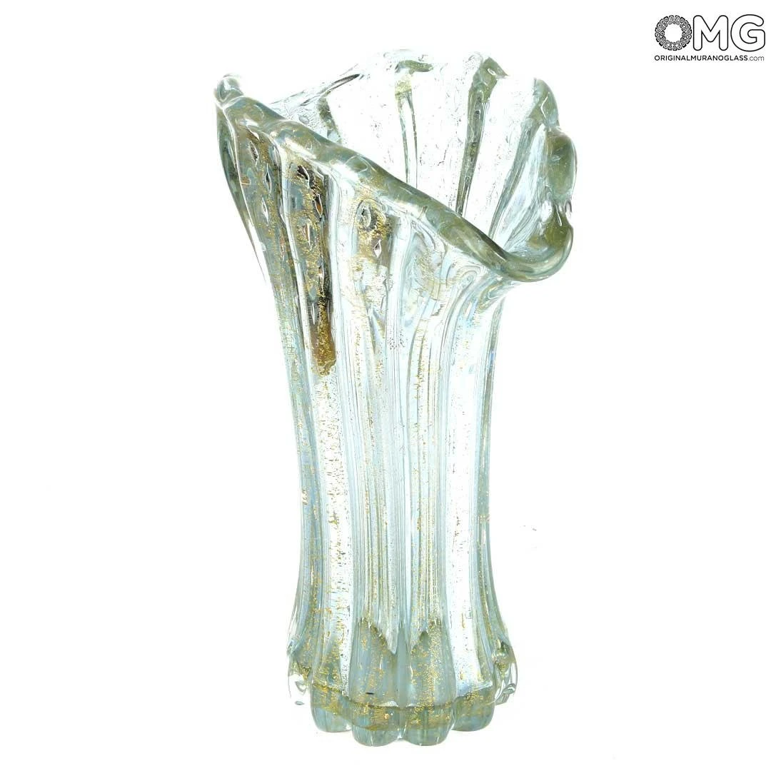 Flower Vase - Crystal & Gold - Original Murano Glass OMG 5 Flower Vase - Crystal & Gold - Original Murano Glass OMG - Image 3