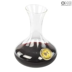 Decanter Lambrusco - Blown Glass - With Real Gold