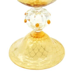 Core Vase - Gold And Amber - Original Murano Glass OMG -Life Store cup gold esagonal amber original murano glass omg4