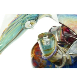 Three Dolphins On Base - Sculpture In Chalcedony - Original Murano Glass OMG -Life Store dolphin wave family original murano glass omg8