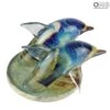 Dolphins - Sculpture In Chalcedony - Original Murano Glass OMG -Life Store double dolphine chalcedony sculpture murano glass