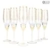 Champagne Drinking Glass Barocco Flutes - 6 Pieces Set -Life Store drinking glass flute barocco set murano glass 17