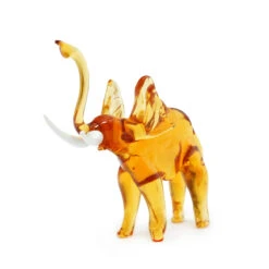Elephant Figurine In Amber Glass - Original Murano Glass OMG -Life Store elephant amber lume original murano glass omg3