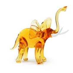 Elephant Figurine In Amber Glass - Original Murano Glass OMG -Life Store elephant amber lume original murano glass omg4