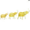 Elephant Family - With Gold Leaf - Original Murano Glass OMG -Life Store elephant gold set original murano glass omg2