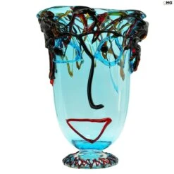 Musana Vase Light Blue - Tribute To Picasso - Original Murano Glass OMG
