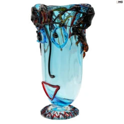 Musana Vase Light Blue - Tribute To Picasso - Original Murano Glass OMG -Life Store face lightblue original murano glass omg1