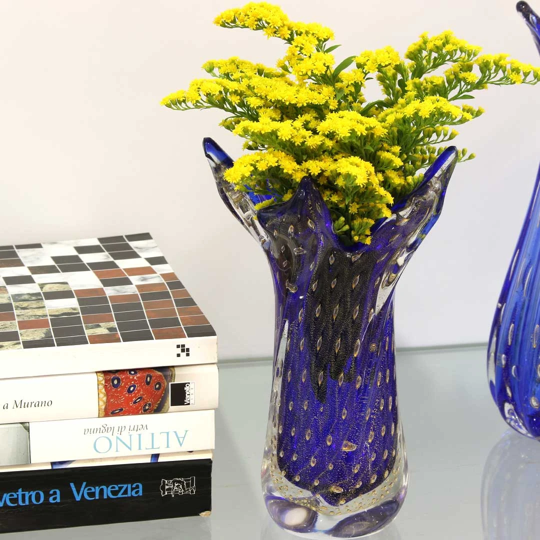 Fashion 60s Flower Vase - Blue Venetian Glass Murano OMG® 4 Fashion 60s Flower Vase - Blue Venetian Glass Murano OMG® - Image 2