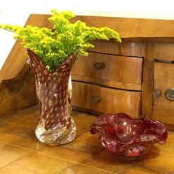 Fashion 60s Ashtray - Red Venetian Glass Murano OMG® -Life Store fashion 60 style vases murano glass 9 1