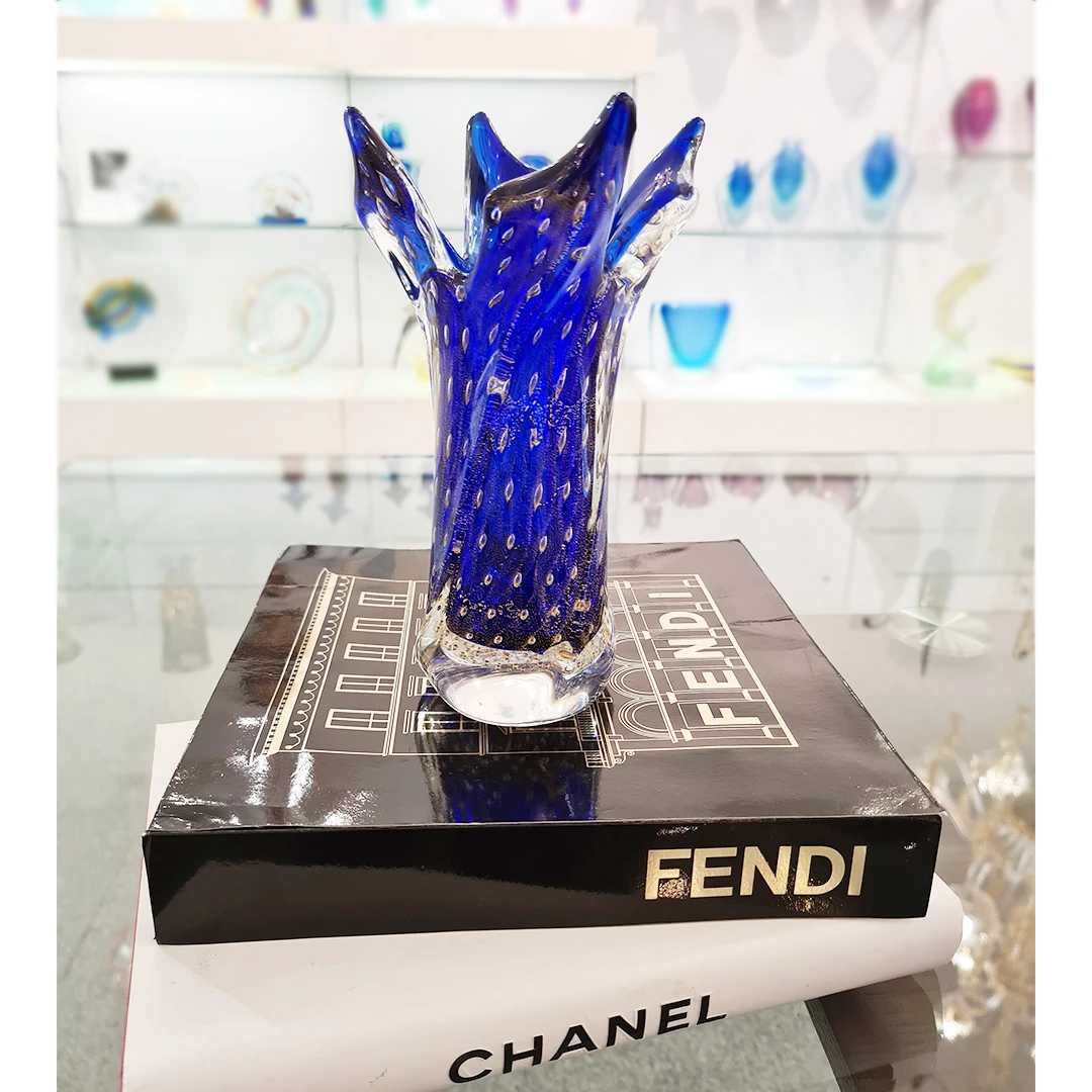 Fashion 60s Flower Vase - Blue Venetian Glass Murano OMG® 8 Fashion 60s Flower Vase - Blue Venetian Glass Murano OMG® - Image 6