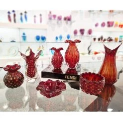 Fashion 60s Flower Vase - Red Venetian Glass Murano OMG® 15 Fashion 60s Flower Vase - Red Venetian Glass Murano OMG® -Life Store fashion vase murano glass omg collection2 2