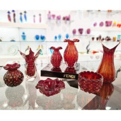 Fashion 60s Ashtray - Red Venetian Glass Murano OMG® -Life Store fashion vase murano glass omg collection2