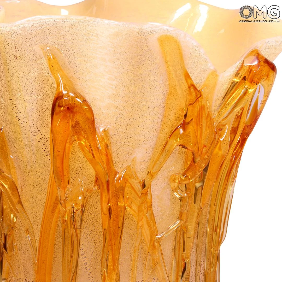 Amber Lava - Napkins Vase - Original Murano Glass 5 Amber Lava - Napkins Vase - Original Murano Glass - Image 3