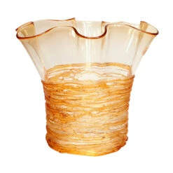 Filante Amber - Napkins Vase - Original Murano Glass -Life Store filante napkins vase amber original murano glass 5 1