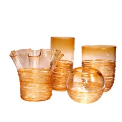 Filante Amber - Bowl Vase - Original Murano Glass OMG -Life Store filante oval vase amber original murano glass 7 5