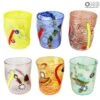 Fruit - Set Of 6 Drinking Glasses - Mix Colors Tumbler Goto - Original Murano Glass -Life Store fruit original murano glass glasses set