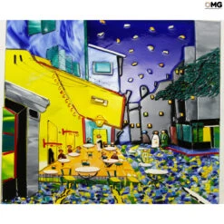 The Caffe - Big Van Gogh Tribute - Glass Paint -Life Store glass paint van gogh original murano glass omg2