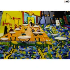 The Caffe - Big Van Gogh Tribute - Glass Paint -Life Store glass paint van gogh original murano glass omg3