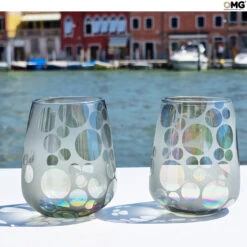 Set Of 2 Drinking Glasses - Iridescent Bubbles - Original Murano Glass - OMG -Life Store glasses bubble iron original murano glass omg4