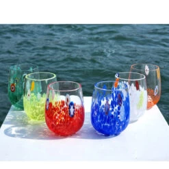 Set Of 6 Drinking Glasses - Allegro - Original Murano Glass 26 Set Of 6 Drinking Glasses - Allegro - Original Murano Glass -Life Store glasses murrine original murano glass omg24