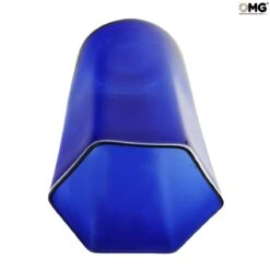 Set Of 6 Drinking Glasses Shot - Octagonal - Blue - Original Murano Glass -Life Store glasses octagonal blue original murano glass omg venetian3 1