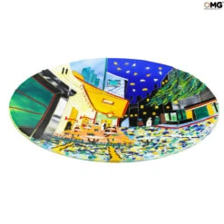 The Caffe Plate - Van Gogh Tribute - Round -Life Store gogh plate original murano glass omg italy venetian1