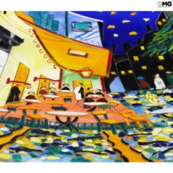 The Caffe Plate - Van Gogh Tribute - Round -Life Store gogh plate original murano glass omg italy venetian3