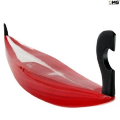Gondola - Boat - Original Murano Glass OMG -Life Store gondola red original murano glass omg3