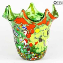 Vento - Green - Original Murano Glass OMG -Life Store green vase leaf murano glass 2