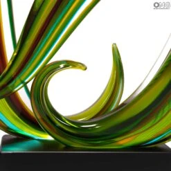 Green Waves - Sculpture - Original Murano Glass OMG -Life Store green wave murano glass 4