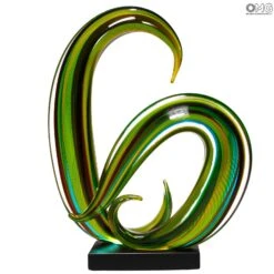 Green Waves - Sculpture - Original Murano Glass OMG -Life Store green wave murano glass 5