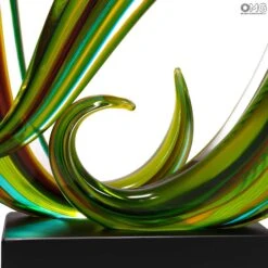 Green Waves - Sculpture - Original Murano Glass OMG -Life Store green wave murano glass 6