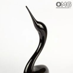 Black Heron Male - Glass Sculpture - Original Murano Glass OMG -Life Store heron black high original murano glass 5
