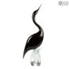 Black Heron Male - Glass Sculpture - Original Murano Glass OMG -Life Store heron black high original murano glass handmade