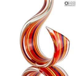 Double Red Ribbon - With Canes - Original Murano Glass OMG -Life Store img 9729