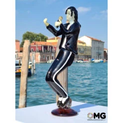 Michael Jackson MJ Singing Murano Glass Sculpture 7 Michael Jackson MJ Singing Murano Glass Sculpture -Life Store j figurina vetro murano michael jackson