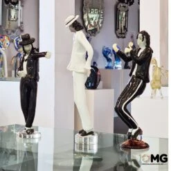 Michael Jackson MJ Dancing Murano Glass Sculpture -Life Store j figurina vetro murano michael jackson44