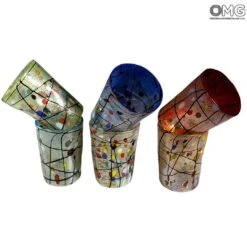 Kandinsky Glasses Set - Tumblers With Pure Silver - Original Murano Glass -Life Store kandinsky glasses set murano glass 3