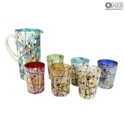 Kandinsky Glasses Set - Tumblers With Pure Silver - Original Murano Glass -Life Store kandinsky glasses set murano glass 4