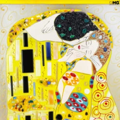 The Kiss - Klimt Tribute - Original - Murano - Glass - Omg -Life Store klimt canva original murano glass omg italy venetian3