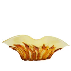 Amber Lava - Sombrero Bowl - Original Murano Glass 11 Amber Lava - Sombrero Bowl - Original Murano Glass -Life Store lava centerpiece original murano glass omg1