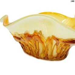 Amber Lava - Sombrero Bowl - Original Murano Glass 15 Amber Lava - Sombrero Bowl - Original Murano Glass -Life Store lava centerpiece original murano glass omg6