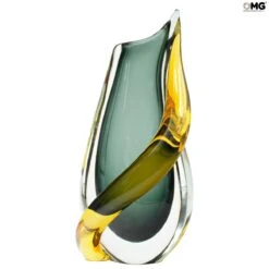 Vase Lava - Fume Amber - Sommerso - Original Murano Glass OMG