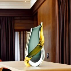 Vase Lava - Fume Amber - Sommerso - Original Murano Glass OMG -Life Store lava vase encalmo amber fume original murano glass omg1