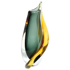 Vase Lava - Fume Amber - Sommerso - Original Murano Glass OMG -Life Store lava vase encalmo amber fume original murano glass omg2