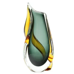 Vase Lava - Fume Amber - Sommerso - Original Murano Glass OMG -Life Store lava vase encalmo amber fume original murano glass omg3