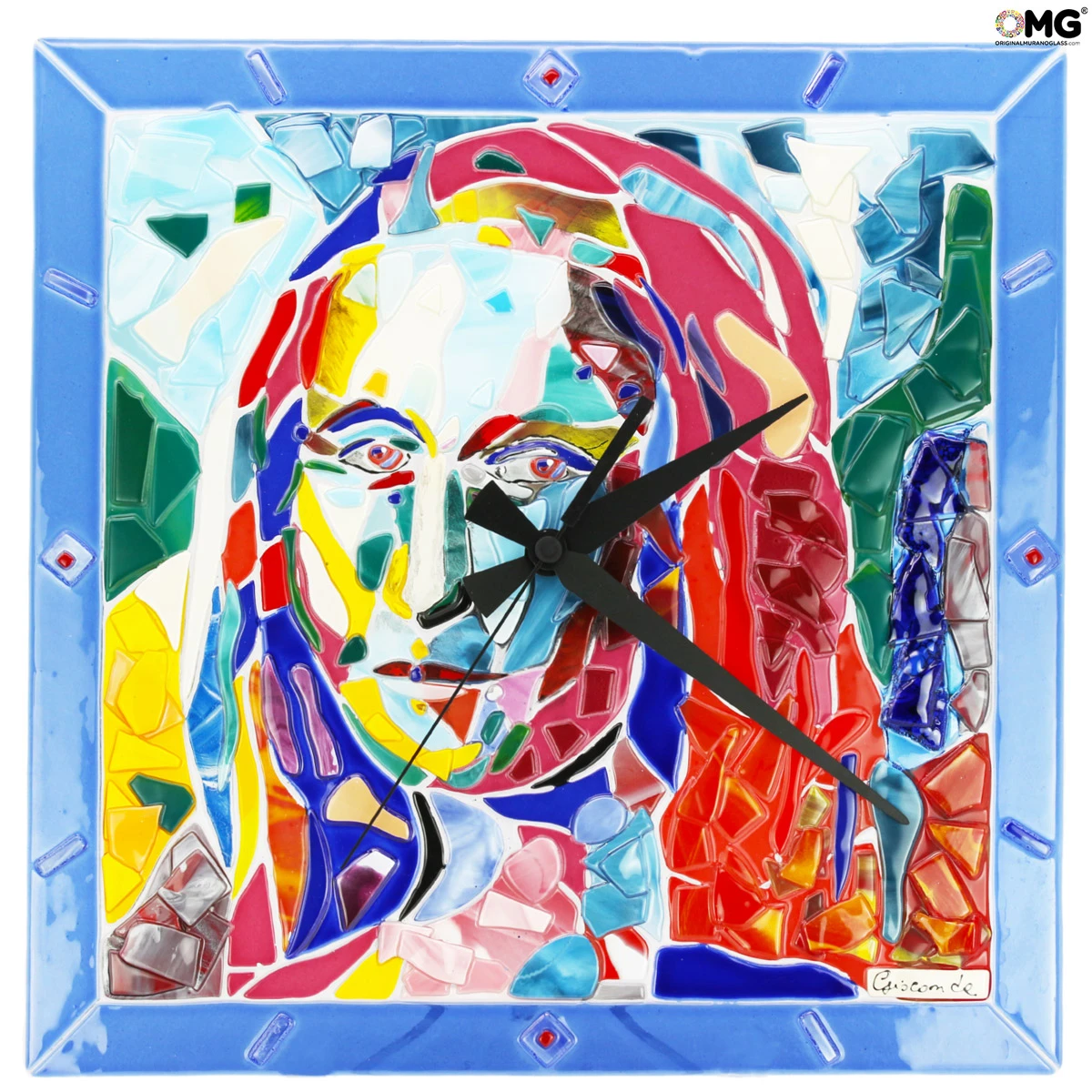 Gioconda - Leonardo Da Vinci Tribute - Wall Clock - Original Murano Glass Omg
